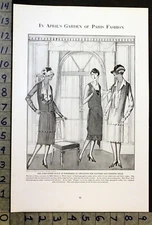 1926 WOMEN FASHION WORTH PARIS JACQUES LECLERC ART SOEURS FLAPPER AD 32391