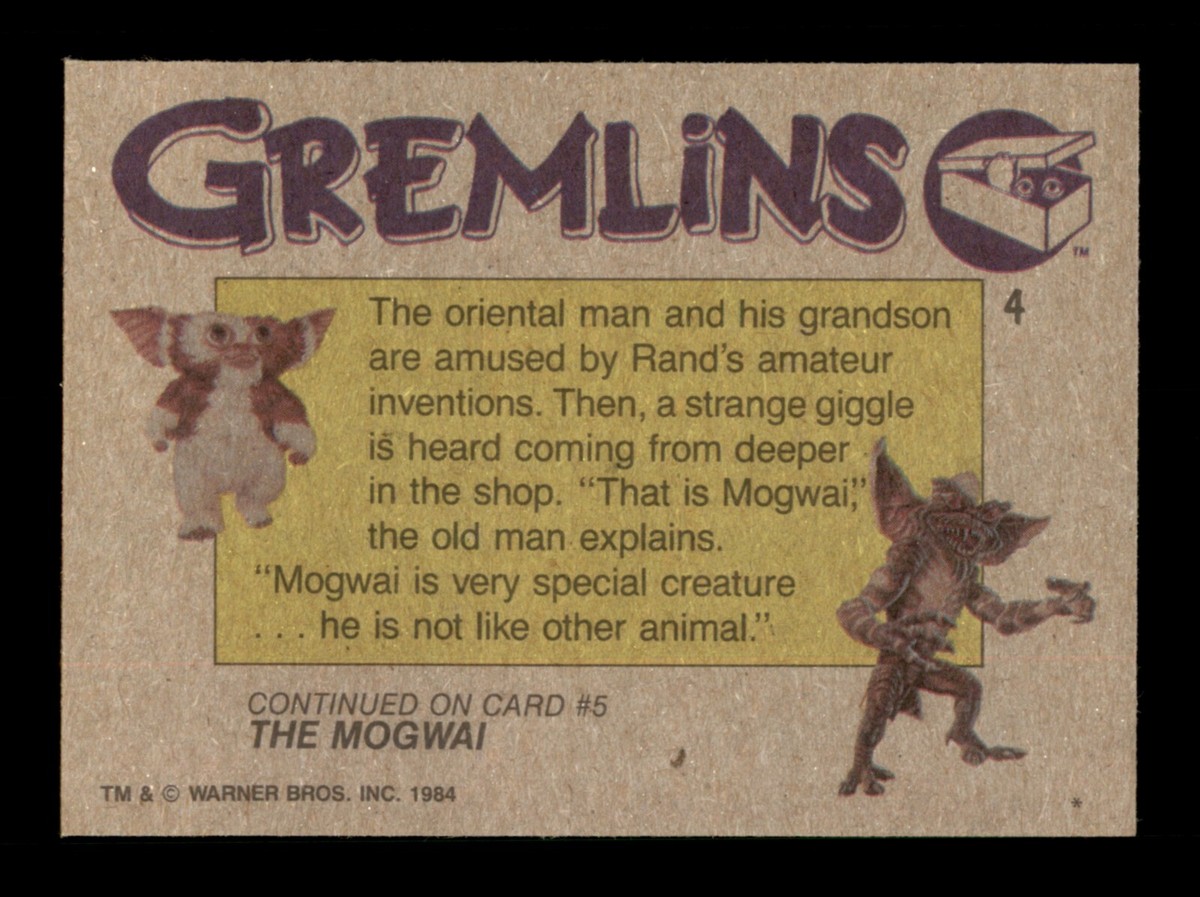 1984 TOPPS GREMLINS CARDS & STICKERS / SEE DROP DOWN MENU 4 card u