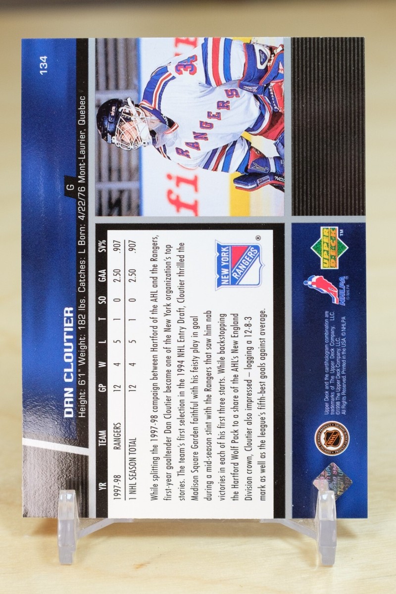 1998-99 Upper Deck Hockey Base #134 Dan Cloutier - New York
