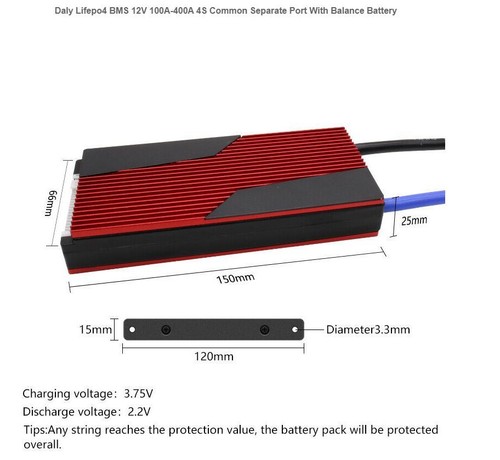LiFePO4 BMS PCB 20S 60V 100A Daly Balance Waterproof Battery Management Systems - Picture 3 of 10