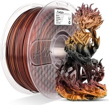 AMOLEN PLA 3D Printer Filament, PLA Filament 1.75mm Silk Black Shiny Red Gold