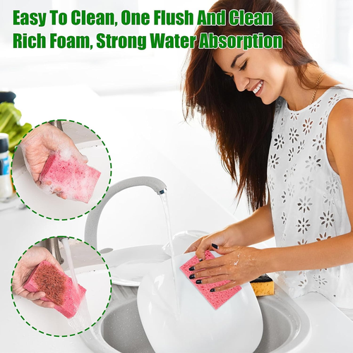 Sponges Kitchen, 12PCS Dish Sponge, Premium Kitchen Sponges, Non-Scratch Scrub S - 第 4/12 張圖片