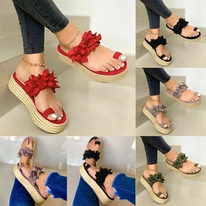 flower slip on platform sandals