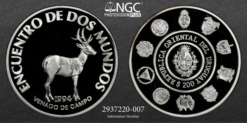 1994 Uruguay S200P Pampas Dear NGC PF 69 UC Top grade! - Picture 4 of 12