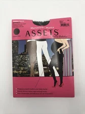 Assets Maternity Black Opaque Stripe Tights Marvelous Mama Sz 3 Supports & Firms