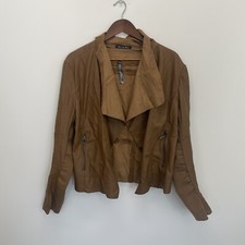 Olivia & Grace Faux-leather Jacket Women's Large Brown Nwt