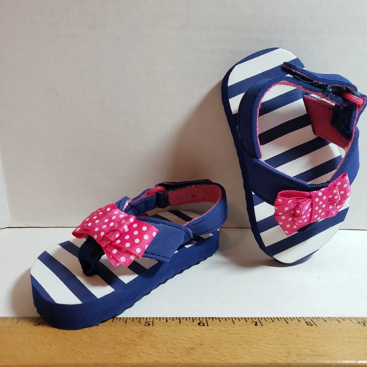 Modregning væg violin Baby Girl Beach Thong Sandals Size 4 Infant Shoes Blue & White Stripes Pink Bows | eBay Modregning væg violin Baby Girl Beach Thong Sandals Size 4 Infant Shoes Blue & White Stripes Pink Bows | eBay