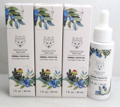 SNOW FOX SKIN CARE HERBAL YOUTH OIL 1 OZ - LOT OF 3