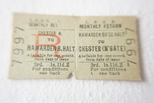 Chester to Hawarden Bridge Halt LNER Railway Ticket