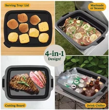 Prep Tray Cuisinart  4-in-1 Expandable Prep and Serve Tub,Kitchen,BBQ,Utensils