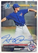 Hagen Danner 2017 Bowman Chrome Draft Prospect on-card Autograph Auto  BLUE JAYS