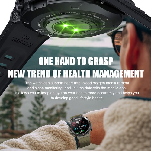 Men's Waterproof Smart Watch Military Tactical Wristwatch Sport Fitness Tracker- - Picture 8 of 16