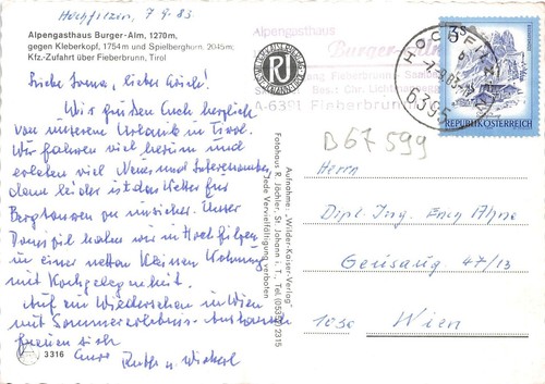 B67599 Austria Alpengasthaus Burges Alm Fieberbrunn - Imagen 2 de 2