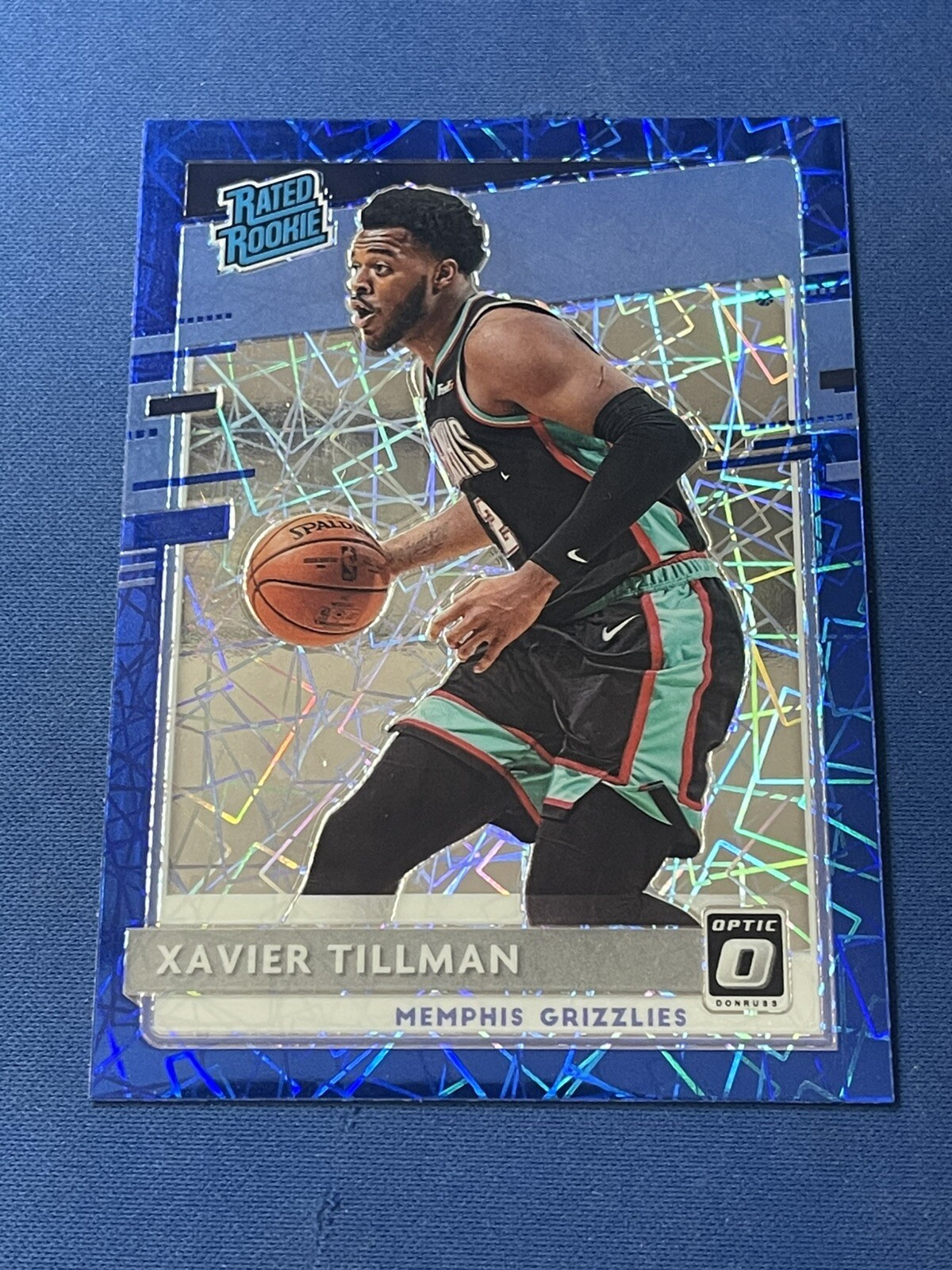 2020-21 Donruss Optic Xavier Tillman Blue Velocity Prizm Rated Rookie #185