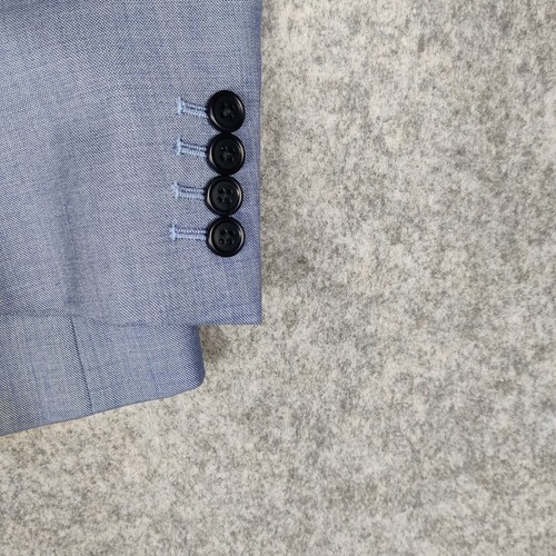 New & Lingwood Suit Size 40S W34 L29 Blue 2 Piece Blue Wool Sharkskin London - Picture 8 of 23
