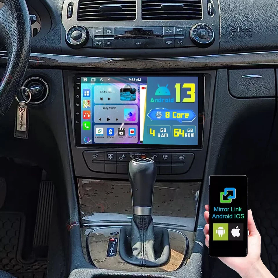 Radio coche para Mercedes Benz E-W211 E320 E500 E350 Android 13 BT GPS navegación 4+64 GB Foto 2 de 4