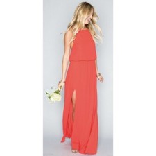 SMYM Heather Halter Maxi Dress Hibiscus Medium