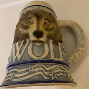 Tom O'Brien American Animal Stein The Grey Wolf Made in Brazil by Ceramarte 2000