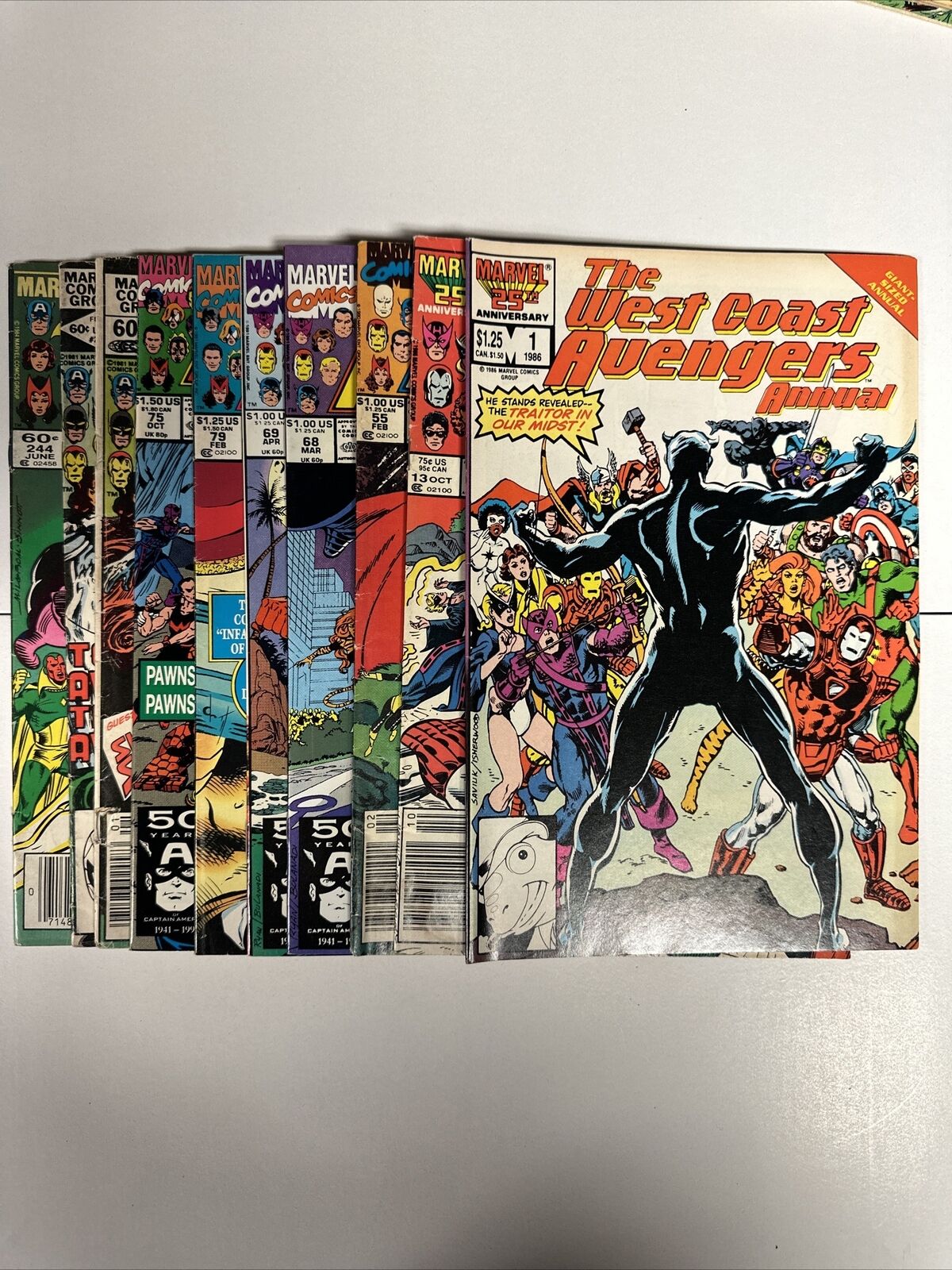 The Avengers Marvel Comics Lot Of 10 Comics Rare Gradable 1986-1990 Avengers