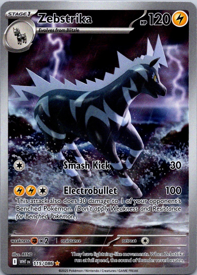 Zebstrika Holo Illustration Rare SV: White Flare 115/086 NM