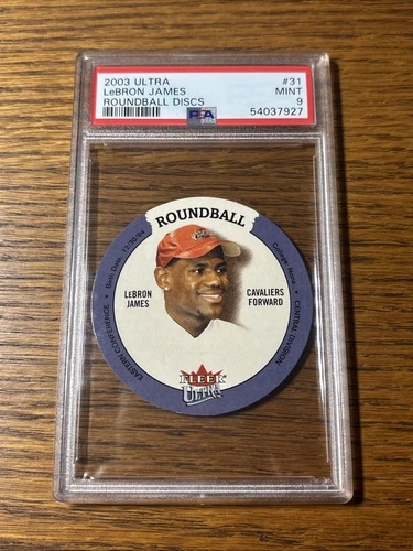 LeBron James 2003-04 Fleer Ultra Roundball Discs Rookie - #31 - PSA 9 MINT
