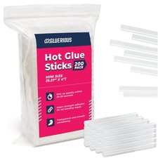 Mini Hot Glue Gun Sticks (Bulk Pack of 200) - 4" Clear (200 pcs), Transparent 0.13 per gallon