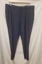 Perry Ellis Portfolio Slacks Men 38x30 Bering Sea Blue Very Slim Fit Office Wear