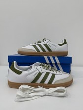 Adidas SAMBA OG White/Olive Shoe Sneaker JS1352 Women's Size 7