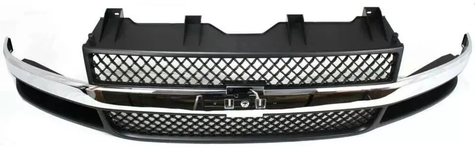 Front Grille Assembly + Headlight Kit For 2003-21 Chevy Express / GMC Savana Van thumbnail 3
