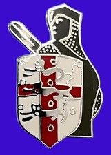 ENGLAND BADGE - CRUSADER - KNIGHT OF ST GEORGE - SILVER PLATE