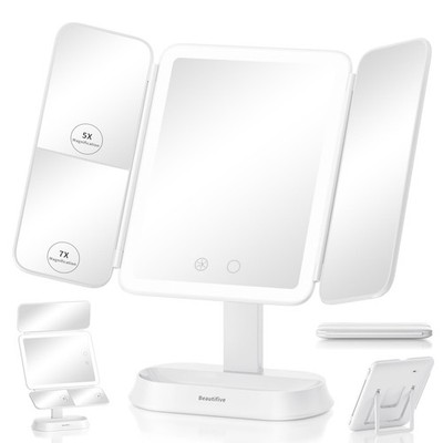 Lighted Makeup Mirror with 7X/5X/1X Magnification, Vanity Mirror with Lights,...
