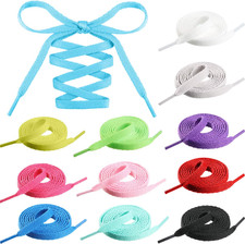 12 Pairs 40 Inch Colored Flat Shoe Laces for Sneakers