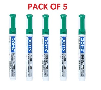 Doms Refilo Ink Pens GREEN (Pack of 5 ) whiteboard marker