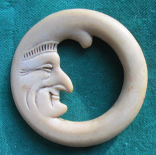 antique Man in the Moon Vintage Baby Celluloid Teething Ring
