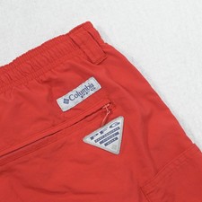 Columbia PFG Fishing Swim Trunks Red Omni-Shade Netted W/ Pockets Mens XL x 6"