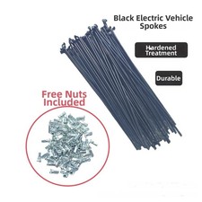 36pcs Black Hardened Spokes for Electric Bike Wheels 200mm/176mm/226mm