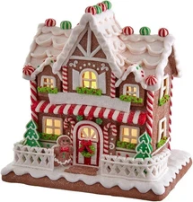 Festive Battery-Operated Gingerbread House
