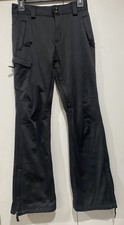 Slalom Ski Pants Softshell Womens Xsmall Fleece Lined Black Leg Vents Ankle Zip