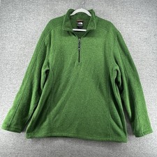 The North Face 1/4 Zip Pullover Sweater Fleece Men Size XL Green Winter Casual