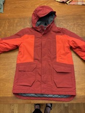 Lands End Squall Hooded Red Color Block Water/Windproof Snowboard Kids 14/16