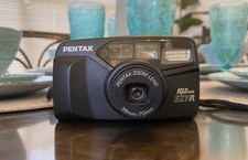 Pentax IQZOOM EZY-R 35mm Film Camera With Case Tested Working Zoom Point  Shoot