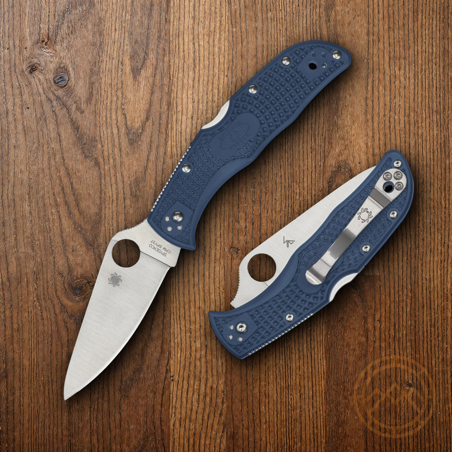 Spyderco Endela Folding Knife 3.38" Satin CPM SPY27 Steel Blade Blue FRN Handle