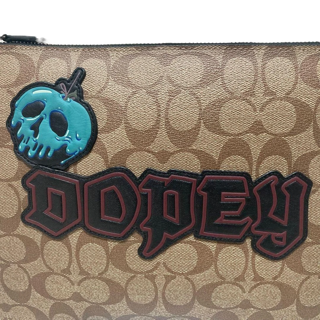 Borsa pochette Coach Disney bianca neve firmata pelle marrone 73294c