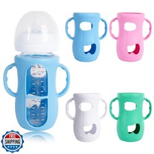 GOGENGEN 4 Pack Silicone Sleeves for Avent Glass Bottle, Anti Breakage Baby B