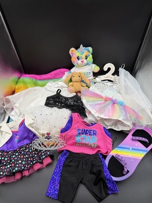 Build-a-Bear Workshop Clothing Accessory Lot- Backpack, Skateboard, Dresses BABW