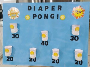 Diaper Pong For Baby Shower Game