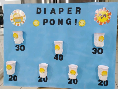 Diaper Pong For Baby Shower Game