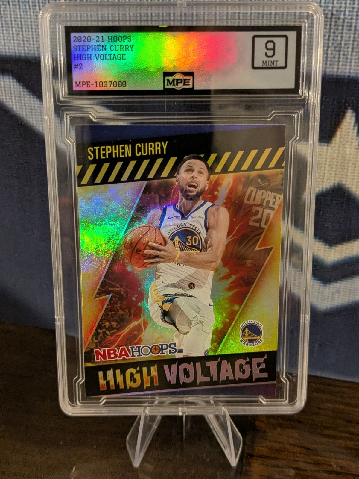2020-21 Panini NBA Hoops - High Voltage Stephen Curry #2 MINT 9!!