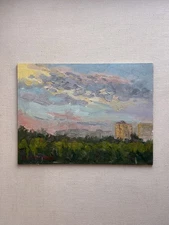 LANDSCAPE ORIGINAL PAINTING Impressionism Art Oil etude 6*8 inch