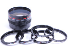 Vivitar 0.5x Wide Angle Video Lens Conversion 46mm 49mm 52mm Filter Adapter set